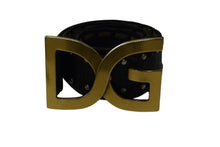 画像をギャラリービューアに読み込む, DOLCE&amp;GABBANA ドルチェ＆ガッバーナ ロゴバックルベルト レザー vintage ヴィンテージ ゴールド金具 美品 中古 4b001625