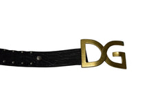 画像をギャラリービューアに読み込む, DOLCE&amp;GABBANA ドルチェ＆ガッバーナ ロゴバックルベルト レザー vintage ヴィンテージ ゴールド金具 美品 中古 4b001625