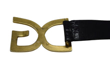 画像をギャラリービューアに読み込む, DOLCE&amp;GABBANA ドルチェ＆ガッバーナ ロゴバックルベルト レザー vintage ヴィンテージ ゴールド金具 美品 中古 4b001625