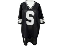 Load image into Gallery viewer, STUSSY ステューシー メッシュ 半袖 ゲームシャツ サイズXL ブラック ホワイト ロゴプリント 美品 中古 4b001628