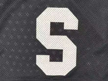 Load image into Gallery viewer, STUSSY ステューシー メッシュ 半袖 ゲームシャツ サイズXL ブラック ホワイト ロゴプリント 美品 中古 4b001628