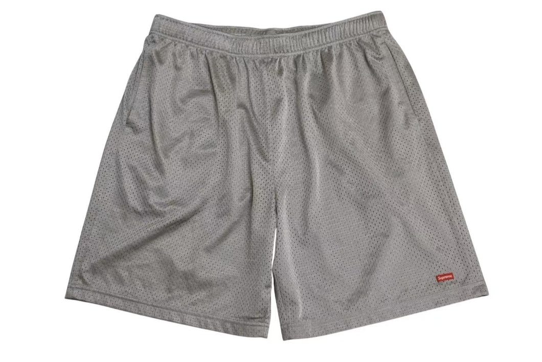 SUPREME シュプリーム ハーフ パンツ スモール ボックスロゴ メッシュ シルバー レッド ホワイト size L 美品 中古 4b001632