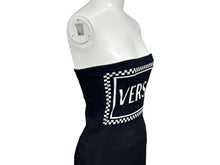 画像をギャラリービューアに読み込む, 極美品 VERSACE ヴェルサーチ ロゴストラップレス クロップドブラトップ A83290 ニットペンシルスカート A83291 セットアップ サイズ36 中古 4b001678