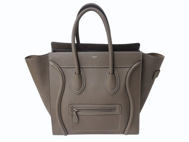 極美品 CELINE セリーヌ ハンドバッグ ラゲージ ファントム S-AI-4159 ベージュ レザー イタリア製 シルバー金具 中古 4b001727