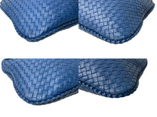 画像をギャラリービューアに読み込む, BOTTEGA VENETA ボッテガヴェネタ イントレチャート ホーボー ハンドバッグ レザー ブルー ワンショルダー 美品 中古 4b001752