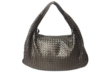 BOTTEGA VENETA ボッテガヴェネタ イントレチャート ホーボー ハンドバッグ レザー ゴールド ワンショルダー 美品 中古 4b001753