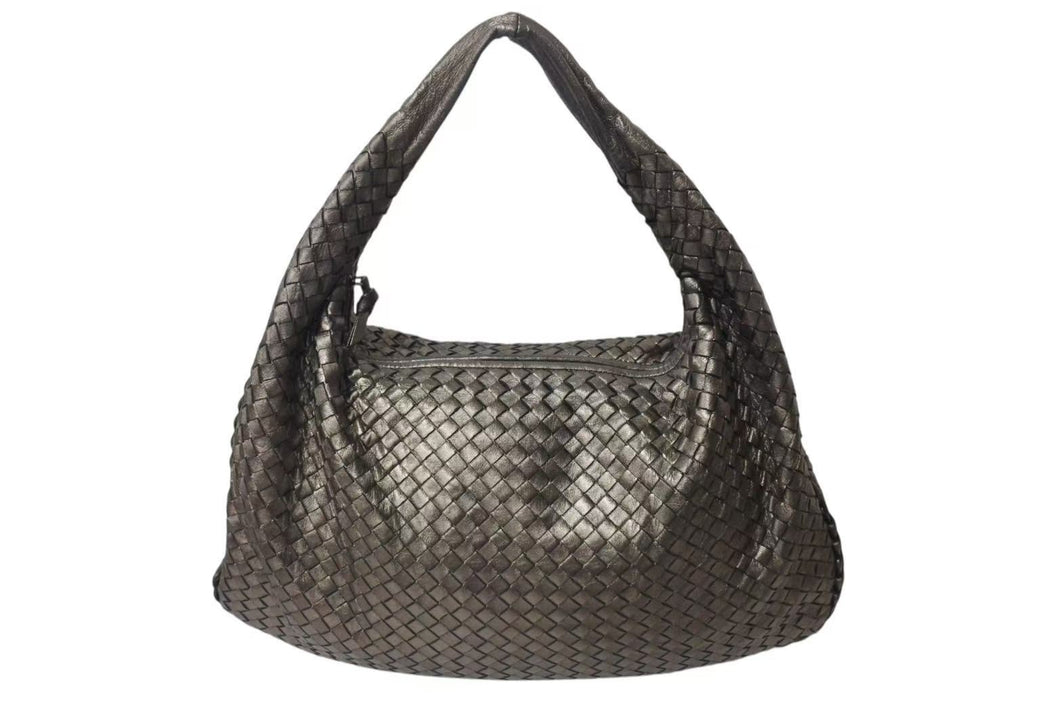 BOTTEGA VENETA ボッテガヴェネタ イントレチャート ホーボー ハンドバッグ レザー ゴールド ワンショルダー 美品 中古 4b001753