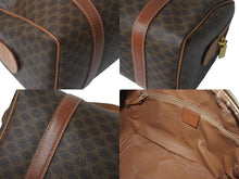画像をギャラリービューアに読み込む, CELINE セリーヌ ミニボストン ハンドバッグ DM00/1 マカダム柄 PVCレザー ブラウン ゴールド金具 良品 中古 4b001759
