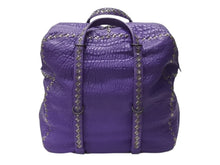 画像をギャラリービューアに読み込む, BOTTEGAVENETA ボッテガヴェネタ ハンドバッグ パープル レザー ブラック金具 美品 中古 4b001769