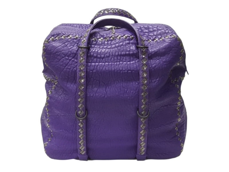 BOTTEGAVENETA ボッテガヴェネタ ハンドバッグ パープル レザー ブラック金具 美品 中古 4b001769