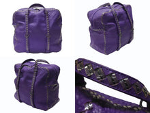 画像をギャラリービューアに読み込む, BOTTEGAVENETA ボッテガヴェネタ ハンドバッグ パープル レザー ブラック金具 美品 中古 4b001769