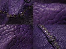 画像をギャラリービューアに読み込む, BOTTEGAVENETA ボッテガヴェネタ ハンドバッグ パープル レザー ブラック金具 美品 中古 4b001769