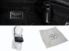 画像をギャラリービューアに読み込む, PRADA プラダ ショルダーバッグ ハンドバッグ 2way アントラチーテシェットランド 99AW B9475 ウール ファー シルバー金具 美品 中古 4B001800