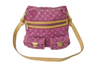 LOUIS VUITTON ルイヴィトン ハンドバッグ ワンショルダー バギーGM モノグラムデニム M95210 ピンク ゴールド金具 美品 中古 4b001811