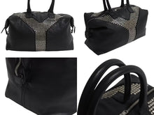 画像をギャラリービューアに読み込む, 極美品 YVES SAINT LAURENT イヴサンローラン ハンドバッグ 29233324 レザー ブラック スタッズ シルバー金具 中古 4b002114