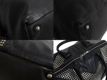 画像をギャラリービューアに読み込む, 極美品 YVES SAINT LAURENT イヴサンローラン ハンドバッグ 29233324 レザー ブラック スタッズ シルバー金具 中古 4b002114