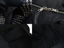 画像をギャラリービューアに読み込む, 極美品 YVES SAINT LAURENT イヴサンローラン ハンドバッグ 29233324 レザー ブラック スタッズ シルバー金具 中古 4b002114
