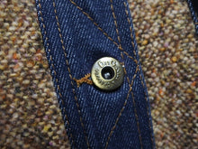 画像をギャラリービューアに読み込む, DOLCE &amp; GABBANA D&amp;G ドルチェアンドガッバーナ ツイード デニム 切り替え ロングコート ブラウン サイズXS 美品 中古 4b002153