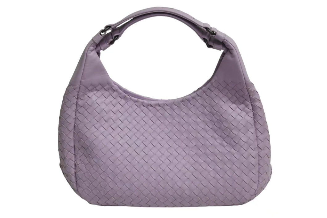極美品 BOTTEGAVENETA ボッテガヴェネタ ハンドバッグ イントレチャート B03605115H パープル レザー ブラック金具 美品 中古 4b002230