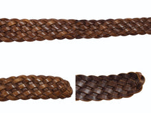 画像をギャラリービューアに読み込む, YVES SAINT LAURENT イヴサンローラン YSL ロゴ バックル ベルト ブラウン レザー メッシュ 141516 ゴールド金具 小物 美品 中古 4b002234