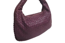 画像をギャラリービューアに読み込む, BOTTEGA VENETA ボッテガヴェネタ イントレチャート ホーボー ワンショルダーバッグ レザー パープル ゴールド金具 美品 中古 4b002249