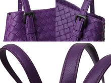 画像をギャラリービューアに読み込む, BOTTEGAVENETA ボッテガヴェネタ イントレチャート チェスタ レザー トートバッグ パープル ワンショルダー 紫 鞄 美品 中古 4b002264