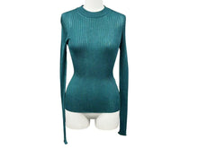 画像をギャラリービューアに読み込む, 極美品 GIANNI VERSACE ジャンニ ヴェルサーチ レーヨン カットソー グリーン サイズ36 中古 4b002286