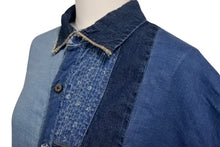 画像をギャラリービューアに読み込む, KAPITAL キャピタル パッチワーク デニム 半袖シャツ Patchwork Kathmandu Shirt ブルー コットン サイズ3 中古 4b002290