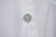 画像をギャラリービューアに読み込む, 新品未使用 CHROME HEARTS クロムハーツ オープンカラーシャツ 開襟シャツ サイズS CH刺繍 ロゴボタン ホワイト 中古 4b002301