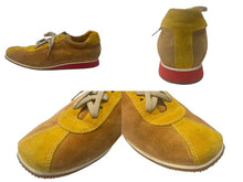 画像をギャラリービューアに読み込む, 極美品 MIUMIU ミュウミュウ スニーカー サイズ8 1/2 26.5cm スウェード 6E 0390 ブラウン イエロー レッド 中古 4b002319