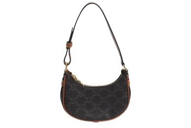 極美品 CELINE セリーヌ AVA アヴァ ミニ トリオンフ ワンショルダーバッグ ブラウン ゴールド金具 中古 4b002333