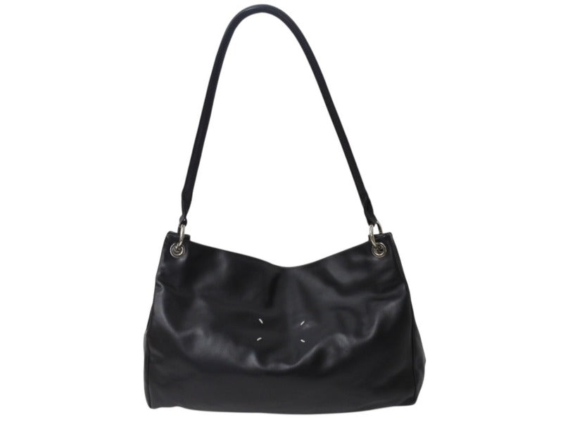 MARTIN MARGIELA マルタンマルジェラ ハンドバッグ 2way S56WG0044 SX9573 ブラック 黒 レザー シルバー金具 中古 4b002338