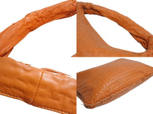 画像をギャラリービューアに読み込む, BOTTEGA VENETA ボッテガヴェネタ イントレチャート ホーボー ワンショルダーバッグ 115654 レザー オレンジ 良品 中古 4b002379