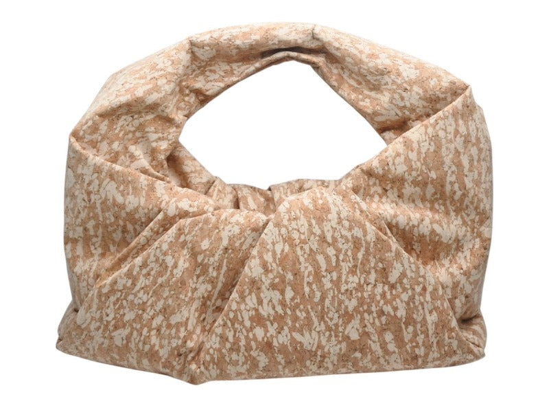 極美品 BOTTEGAVENETA ボッテガヴェネタ ザ ショルダー ポーチ コルク ベージュ ポリウレタン 610524 肩掛け 鞄 ワンショルダー 中古 4b002386