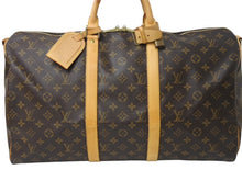 画像をギャラリービューアに読み込む, LOUIS VUITTON ルイヴィトン キーポル バンドリエール 50 モノグラムキャンバス M41416 ボストンバッグ 中古 4b002404