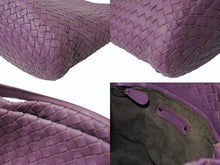 画像をギャラリービューアに読み込む, BOTTEGAVENETA ボッテガヴェネタ ハンドバッグ パープル 紫 B00974951B レザー ガンメタ金具 美品 中古 4b002410