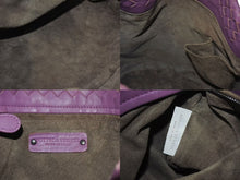 画像をギャラリービューアに読み込む, BOTTEGAVENETA ボッテガヴェネタ ハンドバッグ パープル 紫 B00974951B レザー ガンメタ金具 美品 中古 4b002410