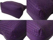 画像をギャラリービューアに読み込む, BOTTEGA VENETA ボッテガヴェネタ ハンドバッグ パープル 紫 B04568009H イントレチャート レザー 美品 中古 4b002446
