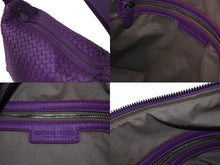 画像をギャラリービューアに読み込む, BOTTEGA VENETA ボッテガヴェネタ ハンドバッグ パープル 紫 B04568009H イントレチャート レザー 美品 中古 4b002446