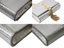 画像をギャラリービューアに読み込む, SAINT LAURENT サンローラン ケイト タッセル スモール ショルダーバッグ パイソン柄 シルバー ゴールド金具 美品 中古 4b002447
