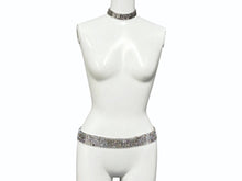 画像をギャラリービューアに読み込む, DOLCE&amp;GABBANA ドルチェアンドガッバーナ ベラインストーン ベルト チョーカー セット 04A1AW8 シルバー クリア メタル 美品 中古 4b002490