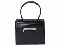 画像をギャラリービューアに読み込む, 極美品 YVES SAINT LAURENT イヴサンローラン ハンドバッグ トップハンドル カーフレザー ブラック ロゴ金具 シルバー金具 中古 4b002576