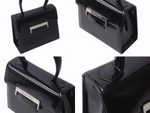 画像をギャラリービューアに読み込む, 極美品 YVES SAINT LAURENT イヴサンローラン ハンドバッグ トップハンドル カーフレザー ブラック ロゴ金具 シルバー金具 中古 4b002576