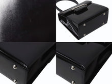 画像をギャラリービューアに読み込む, 極美品 YVES SAINT LAURENT イヴサンローラン ハンドバッグ トップハンドル カーフレザー ブラック ロゴ金具 シルバー金具 中古 4b002576