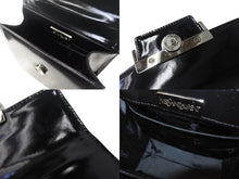 画像をギャラリービューアに読み込む, 極美品 YVES SAINT LAURENT イヴサンローラン ハンドバッグ トップハンドル カーフレザー ブラック ロゴ金具 シルバー金具 中古 4b002576
