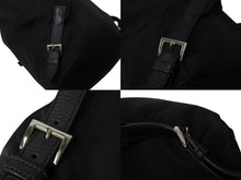 画像をギャラリービューアに読み込む, PRADA プラダ リュック デイパック バックパック 三角ロゴ トライアングルロゴ ブラック ナイロン 美品 中古 4b002647