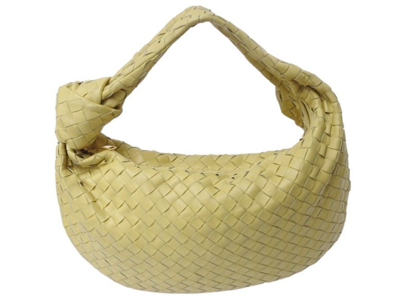 BOTTEGA VENETA ボッテガヴェネタ ザ ジョディ ラージ ソフトクラッチ型 ワンショルダーバッグ B08969138W イエロー 美品 中古 4b002689