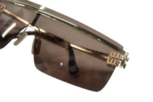 画像をギャラリービューアに読み込む, 極美品 MIUMIU ミュウミュウ キャットアイ サングラス アイウェア ZVN-70D イタリア製 メタル ブラウン ゴールド金具 中古 4b002717