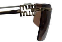 画像をギャラリービューアに読み込む, 極美品 MIUMIU ミュウミュウ キャットアイ サングラス アイウェア ZVN-70D イタリア製 メタル ブラウン ゴールド金具 中古 4b002717