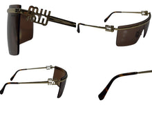 画像をギャラリービューアに読み込む, 極美品 MIUMIU ミュウミュウ キャットアイ サングラス アイウェア ZVN-70D イタリア製 メタル ブラウン ゴールド金具 中古 4b002717